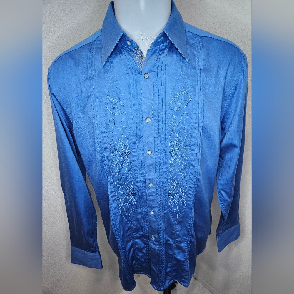 Robert Graham Embroidered Dress Longsleeve Men's Large